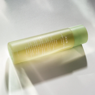 Abib Heartleaf Calming Toner Skin Booster bottle on a surface