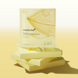 box packets of medicube Kojic Acid Turmeric Brightening Gel Mask