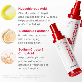 two Medicube Hypochlorous Acid daily facial spray bottles