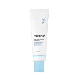 a tube of medicube zero pore moisture sun serum spf50+ pa++++