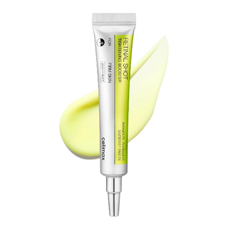 A tube of celimax Vita A Retinal Shot Tightening Booster with Product swatch