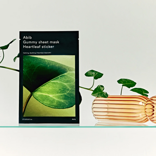 Abib Gummy Sheet Mask Heartleaf Sticker packaging with leaves