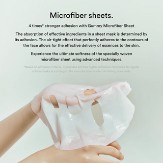 hands holding Abib Gummy Sheet Mask