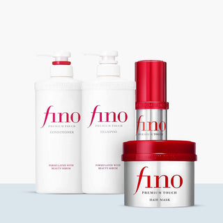 Fino Premium Touch Complete Hair Care Set - Shampoo + Conditioner + Treatment Mask + Oil FINO