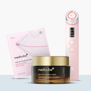 medicube AGE-R Booster Pro Pink + Vita C Capsule Cream and face mask