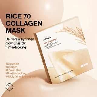 Anua Rice 70+ Ceramide Glow Collagen Mask (38g x 4 Packs) Anua