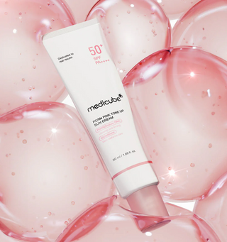 a tube of medicube PDRN Pink Tone Up Sun Cream