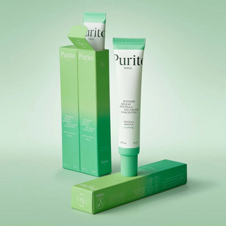 PURITO SEOUL Centella Unscented Eye Cream tubes with box packagings