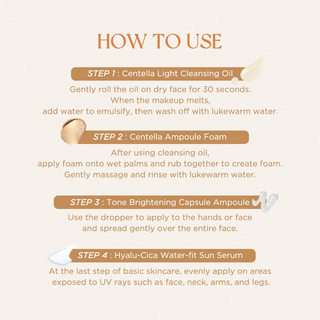 step-by-step directions to use SKIN1004 Daily Essential Kit