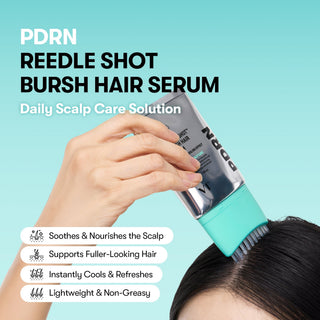 VT PDRN Reedle Shot Brush Hair Serum 100ml with PDRN, Caffeine, CICA REEDLE and built-in scalp brush for cooling, exfoliating and volumizing scalp care in UAE.