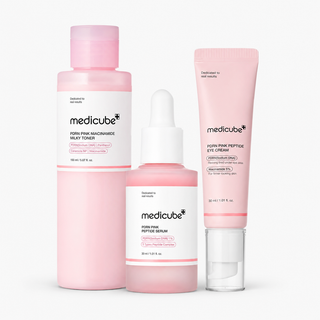 Medicube PDRN Pink Starter Kit Korean glass-skin skincare set with toner, peptide serum, ampoule, cream or collagen mask minis for hydration, firmness and radiant-looking skin in UAE.