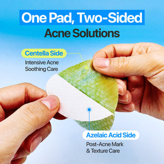 Numbuzin No.0 Zero Blemish Azela Cica Balancing Dual Pads 60EA with Azelaic Acid, BHA, PHA, Hypochlorous Acid and Centella for acne, clogged pores and excess oil in UAE.