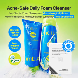 Numbuzin No.0 Zero Blemish Clarifying 2% Sulfur Cleansing Foam 150ml with Salicylic Acid, PHA and Centella for oily, blemish-prone skin and clogged pores in UAE.