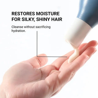 Loma Hair Care Moisturizing Shampoo 355mL pouring on the hand