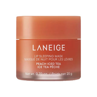 LANEIGE Lip Sleeping Mask Peach Iced Tea 20g Korean overnight lip treatment with Berry Fruit Complex, Coconut Oil, Shea Butter and Murumuru Butter for dry, chapped and hydrated lips in UAE.