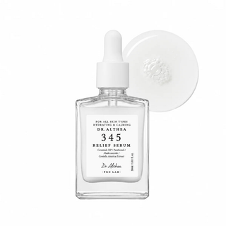 Dr. Althea 345 Relief Serum 30ml Korean calming serum with PDRN, Ceramide NP, Panthenol, Tea Tree Leaf Water and Niacinamide for sensitive, dehydrated and blemish-prone skin in UAE.