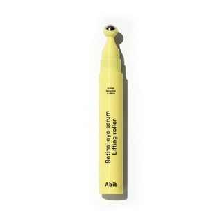 Abib Retinal Eye Serum Lifting Roller 15ml with Retinal, Bakuchiol and Caffeine cooling metal applicator for fine lines, puffiness, dark circles and firmer-looking under-eyes in UAE.
