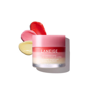 LANEIGE Lip Sleeping Mask Strawberry Shortcake 20g triple-layer Korean overnight lip treatment with Fresh Berry, Strawberry Cream and Vanilla Cake for soft, smooth and hydrated lips in UAE.