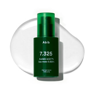 Abib Clear Spot Serum 7.325 Pump 30ml with 7% Azelaic Acid, 0.325% Sea Moss, Succinic Acid and LHA for blemishes, redness and clearer-looking skin in UAE.