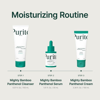PURITO SEOUL Mighty Bamboo Panthenol Serum 30ml with 13% Panthenol, Damyang Bamboo Extract and Ectoin for moisture barrier repair, dry sensitive skin and deep hydration in UAE.