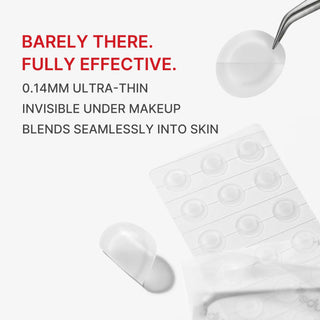 Medicube S.O.S Invisible Patch box with 36 ultra-thin hydrocolloid blemish patches containing Salicylic Acid and Tea Tree Oil to absorb impurities and help spots appear flatter in UAE.