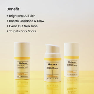 Biodance Radiant Vita Niacinamide Cream 50ml with 5% Niacinamide, 55% Pineapple Water and Glutathione for dark spots, uneven skin tone, hydration and radiant-looking skin in UAE.