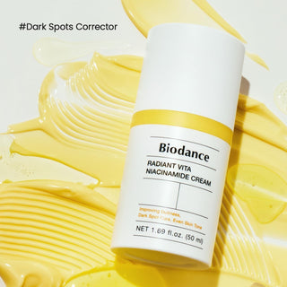 Biodance Radiant Vita Niacinamide Cream 50ml with 5% Niacinamide, 55% Pineapple Water and Glutathione for dark spots, uneven skin tone, hydration and radiant-looking skin in UAE.