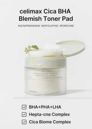 celimax Ji Woo Gae CICA BHA Blemish Toner Pad 60pads