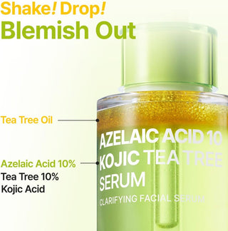 PURITO SEOUL Azelaic Acid 10 Kojic Tea Tree Serum 30ml clarifying Korean facial serum with 10% Azelaic Acid, Tea Tree Water, Kojic Acid and Niacinamide for blemishes, marks and uneven tone in UAE.