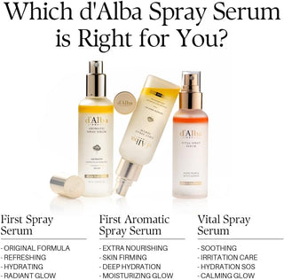d’Alba White Truffle First Spray Serum 100ml vegan Korean hydrating face mist with Italian White Truffle and Vitamin E for long-lasting moisture and radiant glass skin in UAE.