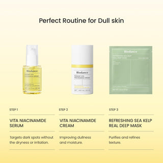 Biodance Radiant Vita Niacinamide Cream 50ml with 5% Niacinamide, 55% Pineapple Water and Glutathione for dark spots, uneven skin tone, hydration and radiant-looking skin in UAE.