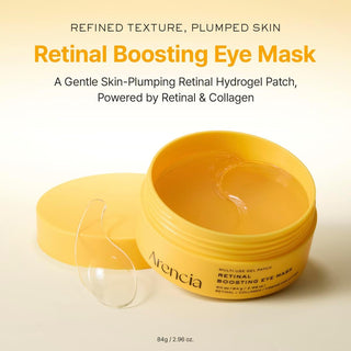 Arencia Retinal Boosting Eye Mask 60 hydrogel eye patches with Retinal and Collagen for firming, lifting, hydration, and smoother under-eyes available in UAE.