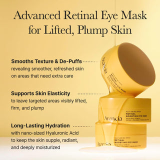 Arencia Retinal Boosting Eye Mask 60 hydrogel eye patches with Retinal and Collagen for firming, lifting, hydration, and smoother under-eyes available in UAE.