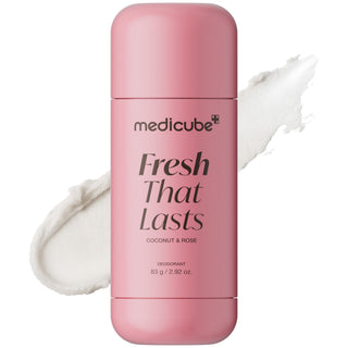 Medicube Fresh That Lasts Coconut & Rose Deodorant 83g with PDRN, Glutathione and Niacinamide for 24-hour odor control and underarm tone care in UAE.