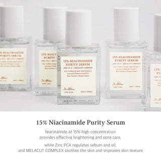 Dr. Althea 15% Niacinamide Purity Serum 30ml Korean brightening serum for dark spots, hyperpigmentation, post-acne marks, uneven skin tone, and radiant skin available in UAE.