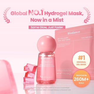 Biodance Collagen Peptide Jelly Serum Mist 50ml with 77% 243Da Collagen Water and 10 Peptides for hydrating, plumping and dewy glass skin in UAE.