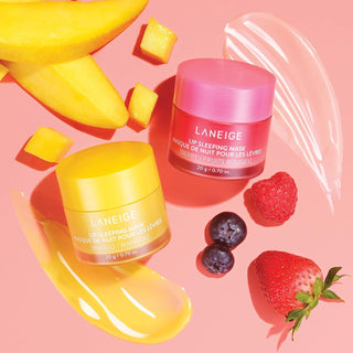 LANEIGE Lip Sleeping Mask Mango 20g Korean overnight lip treatment with Berry Fruit Complex, Coconut Oil, Shea Butter and Murumuru Butter for dry, chapped and hydrated lips in UAE.