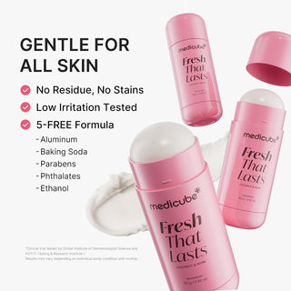 Medicube Fresh That Lasts Coconut & Rose Deodorant 83g with PDRN, Glutathione and Niacinamide for 24-hour odor control and underarm tone care in UAE.