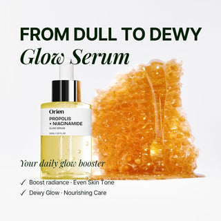 Orien Propolis and Niacinamide Glow Serum 30ml Korean brightening face serum for hydration, uneven tone care and radiant glass skin in UAE.