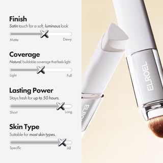 ELROEL Blanc Cover Cream Stick Foundation 13g color-changing Korean stick foundation with buildable coverage, built-in blending brush and radiant finish available in UAE.
