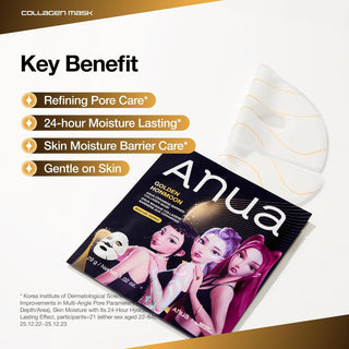 Anua Golden Honmoon Ceramide Barrier Collagen Mask 29g KPop Demon Hunters hydrogel sheet mask with Collagen, Ceramide and Panthenol for deep hydration and glowing skin in UAE.