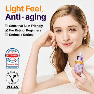 PURITO SEOUL Retinol Retinal 2000 NAD+ Serum 30ml Korean firming facial serum with 1,000 ppm Retinol, 1,000 ppm Retinal and NAD+ for fine lines, rough texture and firmer-looking skin in UAE.