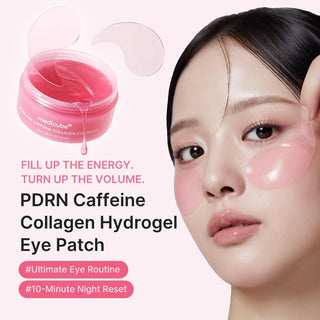 Medicube PDRN Pink Caffeine Collagen Eye Patch 60 hydrogel patches with Sodium DNA, Retinol and Hyaluronic Acid for dark circles, puffiness, fine lines and firm under-eyes in UAE.