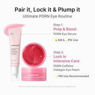 Medicube PDRN Pink Caffeine Collagen Eye Patch 60 hydrogel patches with Sodium DNA, Retinol and Hyaluronic Acid for dark circles, puffiness, fine lines and firm under-eyes in UAE.