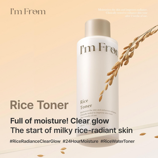 I’m From Rice Toner 150ml with 77.78% Yeoju Rice Extract and Niacinamide for hydration, brighter-looking skin and radiant Korean skincare in UAE.