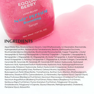 EQQUALBERRY Lush Blush NAD+ Peptide Boosting Serum 30ml 1.01fl.oz EQQUALBERRY