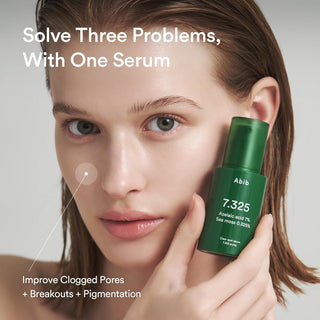 Abib Clear Spot Serum 7.325 Pump 30ml with 7% Azelaic Acid, 0.325% Sea Moss, Succinic Acid and LHA for blemishes, redness and clearer-looking skin in UAE.