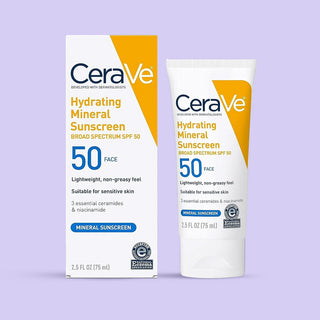 CeraVe Hydrating Sheer Sunscreen SPF 50 for Face and Body