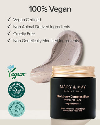 Mary&May Vegan Blackberry Complex Glow Wash Off Mask, 125g