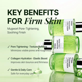 Orien Mugwort and Collagen Pore Serum 30ml Korean facial serum for visible pore care, hydration, smoother texture and firmer-looking skin in UAE.